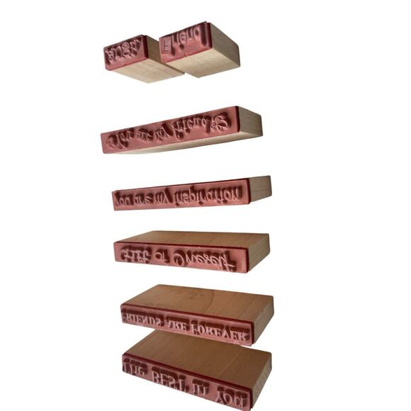 Wood Rubber Stamps Sentiments Friendship Quotes Sayings Laugh Friend Lot of 7 - Picture 8 of 8